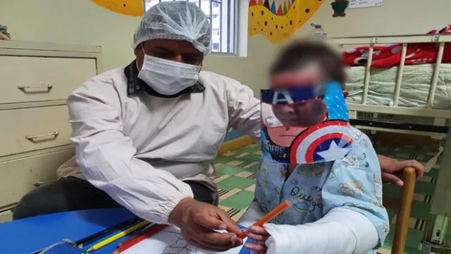 Durante el tiempo que estuvo internado, el pequeño Sergio recibió la atención permanente de un equipo multidisciplinario. (Foto: INSN Breña)