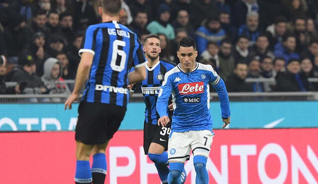Napoli venció a Inter en Milán por semifinales de la Copa Italia. Foto: Twitter