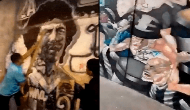 Denuncian que hinchas de Sporting Cristal dañaron murales de Alianza Lima [VIDEOS]