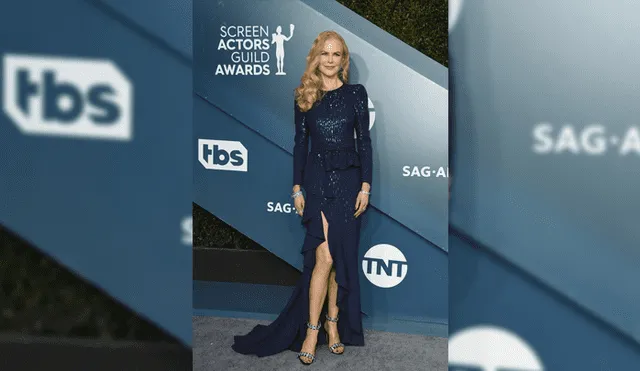 Nicole Kidman usó un vestido azul con brillos. (Foto: ¡Hola!)