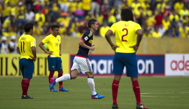 Colombia y Ecuador juegan en Quito por las Eliminatorias Qatar 2022. Foto: EFE