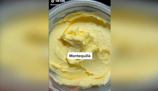 Desliza las imágenes para conocer los sencillos pasos para preparar una mantequilla casera. Foto: Captura de TikTok/ Evelyn Olivo