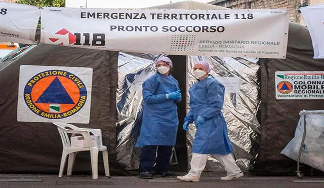 Centro de emergencia contra el coronavirus en Piacenza, Italia. Foto: EFE