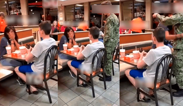 Facebook viral: chica se reencuentra con su exnovio militar y arruina cita con saliente [VIDEO] 