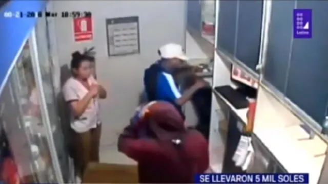 Delincuentes armados robaron 5 mil soles de farmacia en segundo asalto en el mes [VIDEO]