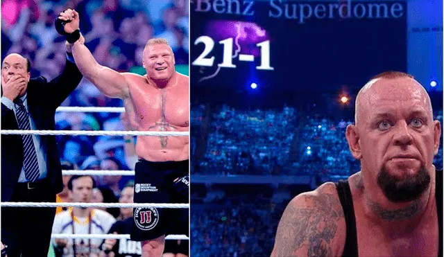 Brock Lesnar quebró la racha invicta de The Undertaker en WrestleMania 30. | Foto: WWE