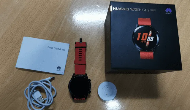 Esto es todo lo que trae el Huawei Watch GT 2. Foto: Juan José López.