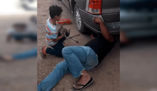 Facebook viral: mecánico le pide ‘el gato’ a su hijo y acaba siendo 'troleado' [VIDEO] 