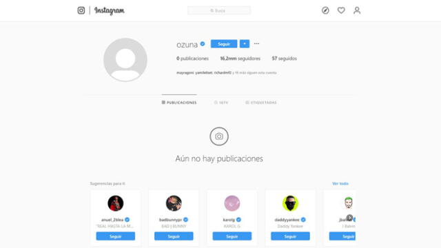 ¡Ozuna desaparecd! Cantante de reggaetón elimina su cuenta en Instagram