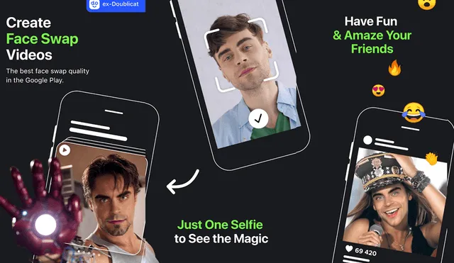 Con esta aplicación podrás hacer intercambio de rostros.  | Foto: Reface