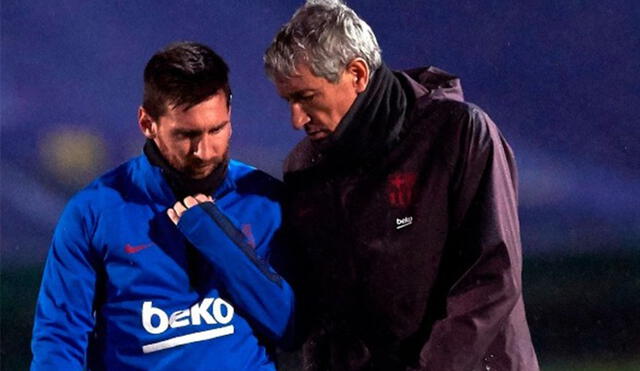 Lionel Messi cree que para el Barcelona es difícil ganar la Champions, pero Quique Setién piensa lo contrario. Foto: EFE.