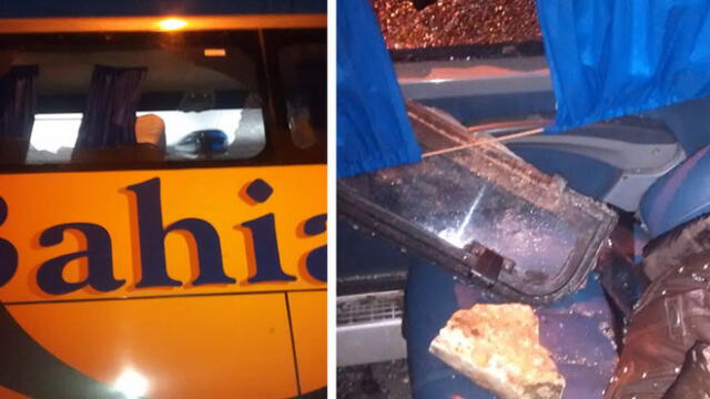 Pasco: más de 50 pasajeros se salvan de morir tras impacto de enormes piedras en bus 