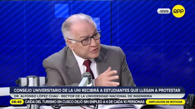 Dr. Alfonso López Chau, rector de la UNI, en una entrevista para RPP.