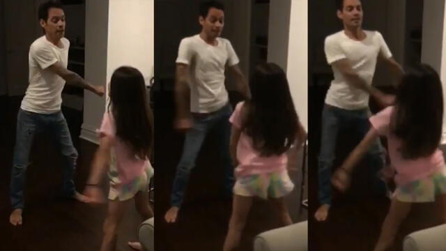 Marc Anthony y su hija se sumaron al 'swish swish challenge' con alocado video