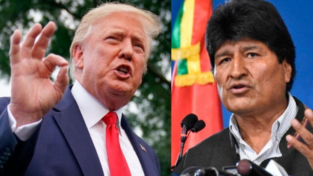 Donald Trump, presidente de los Estados Unidos y Evo Morales, expresidente de Bolivia. Foto: difusión.