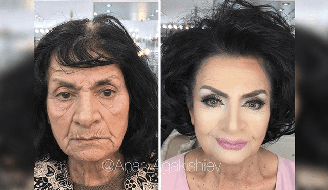 Vía Facebook: radical rejuvenecimiento de anciana, gracias a maquillador profesional, asombra al mundo [FOTOS]