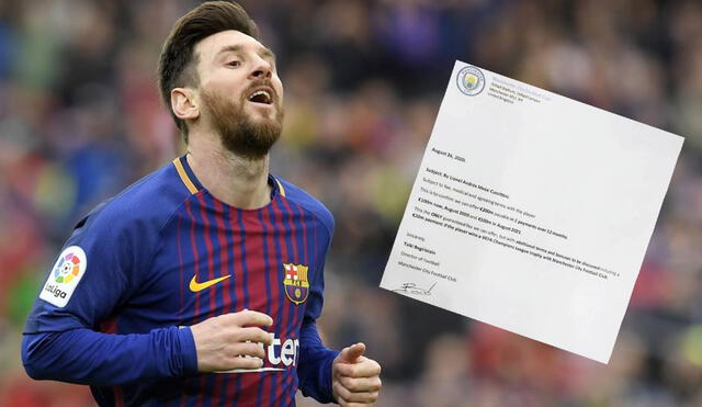 Supuesta oferta de Manchester City a Lionel Messi. | Foto: AFP - Redes sociales