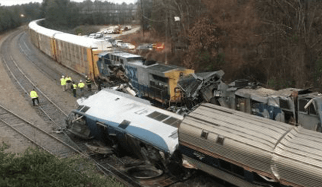 EE.UU: Dos muertos y más de 50 heridos deja choque de trenes en Carolina del Sur