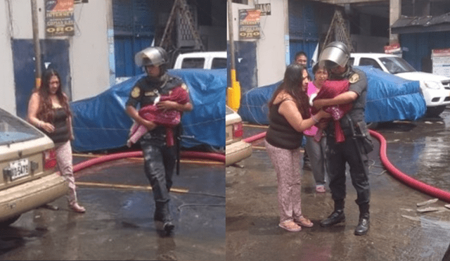 Cercado de Lima: Rescatan a bebé atrapada en incendio en av. Abancay