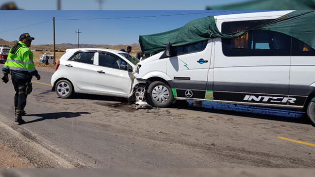 Violento choque deja ocho heridos graves en la carretera Juliaca - Huancané 