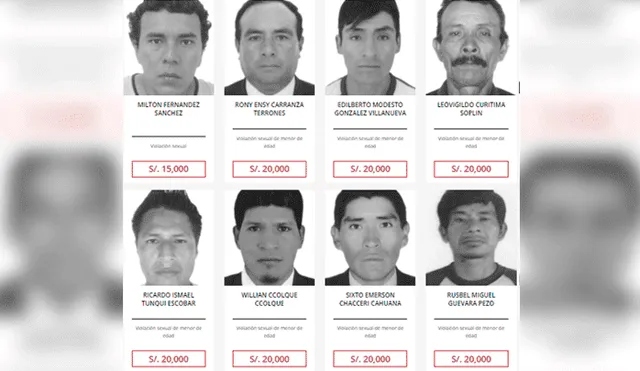 Estos son los rostros de los más de 600 buscados por violación sexual en Perú [FOTOS]