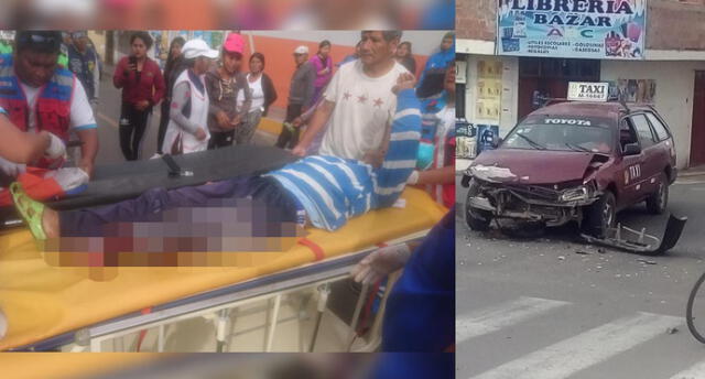 Peatón termina con la pierna rota producto de violento choque en Tacna 