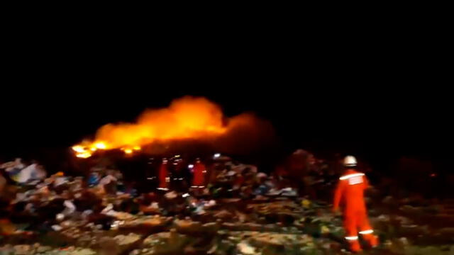 Incendio en Planta de Tratamiento de Residuos sólidos en Cajamarca [VIDEO]