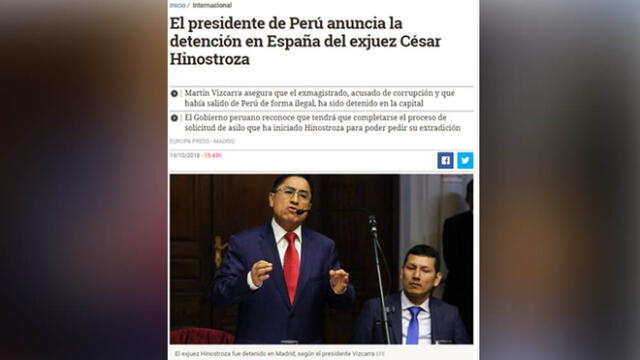 César Hinostroza: Así informó la prensa internacional su captura