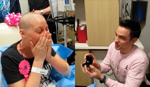 Mujer vence el cáncer y su novio de la infancia le pide matrimonio en su última quimioterapia [VIDEO]