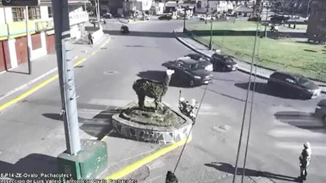 Cusco: Policía de tránsito es arrollado por irresponsable chofer [VIDEO]