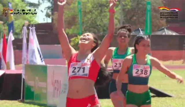 Anita Poma ganó en los 800 metros del Sudamericano U18 en Paraguay. Foto: captura Libero/difusión