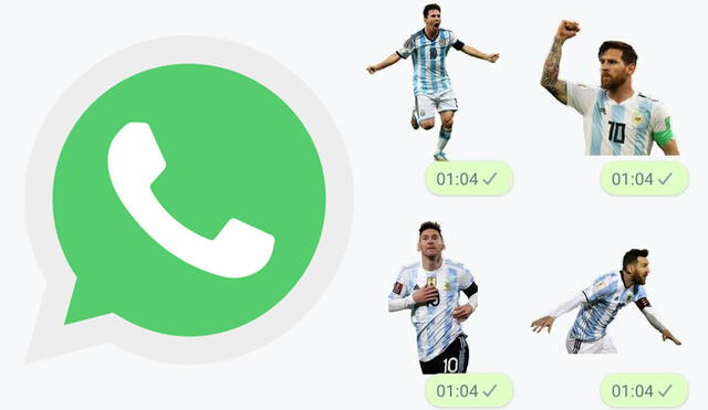 Los stickers de Messi solo puedes descargarlos en teléfonos Android. Foto: composición LR/Flaticon
