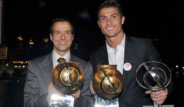 Jorge Mendes fue representante de Cristiano Ronaldo desde el comienzo de la carrera profesional de este, en el 2003. Foto: AFP