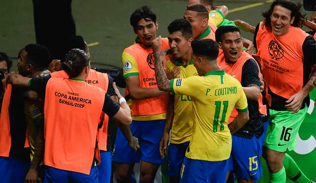 Roberto Firmino convirtió el 2-0 a favor de Brasil sobre Argentina en semifinales de la Copa América 2019. | Foto: AFP