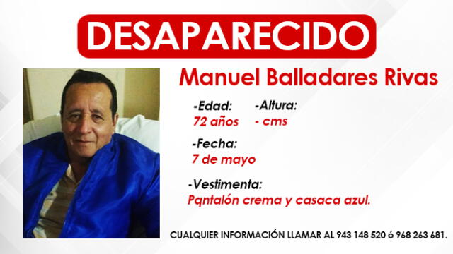 Chiclayo: reportan desaparición de hombre de 72 años [VIDEO]