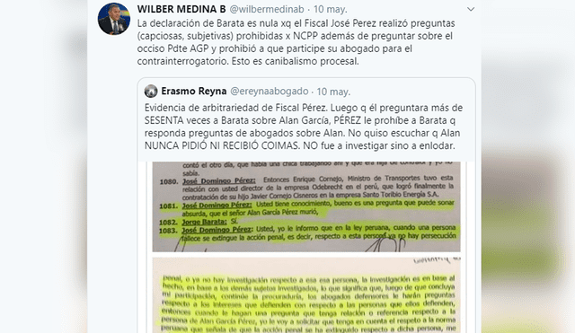 Las publicaciones de Wilber Medina contra Martín Vizcarra y fiscal José Domingo Pérez [FOTOS]