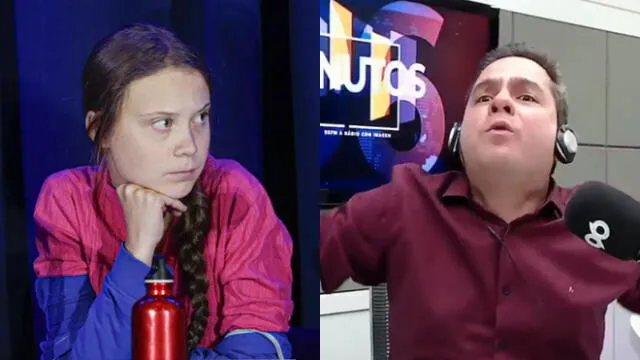 Gustavo Negreiro insultó a Greta Thunberg en pleno programa radial, en Brasil. Foto: Difusión