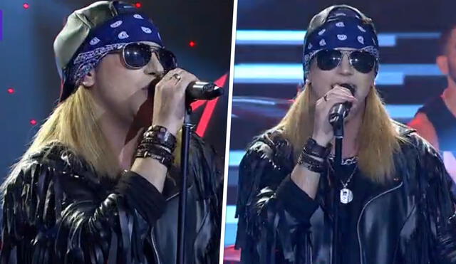 Jean Paul Santa María interpretó "Sweet child O'mine" como Axl Rose en Yo soy. Foto: composición captura Latina