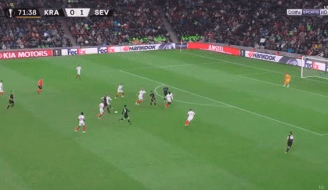 Krasnodar vs Sevilla: jugada de pared que terminó en gol de Pereyra para el 1-1 [VIDEO]
