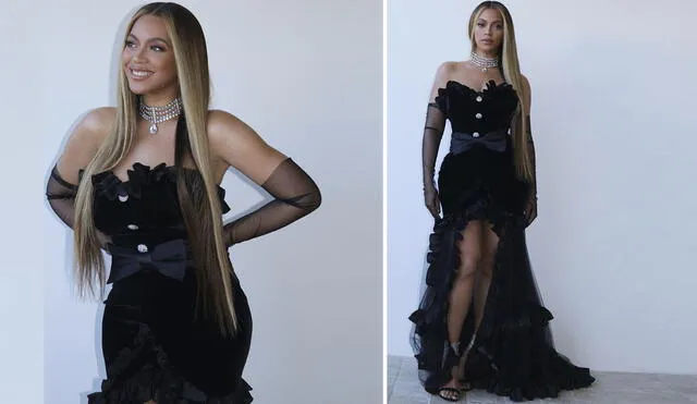 Beyoncé en el vestido de Alessandra Rich. Foto: Instagram
