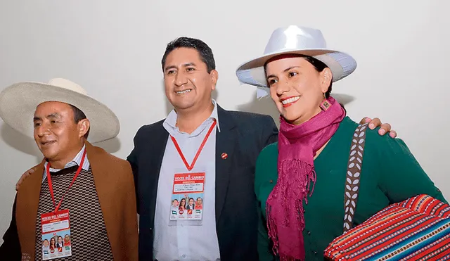 Verónika Mendoza, Vladimir Cerrón y Gregorio Santos