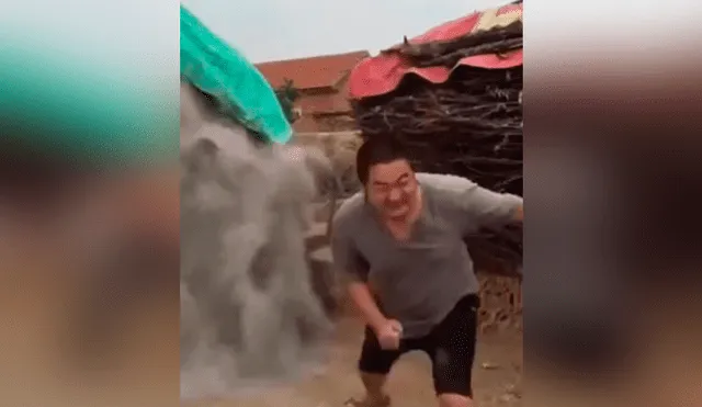 Facebook viral: Albañil tira patada 'karateca' a cemento y deja en ridículo a su ayudante [VIDEO] 