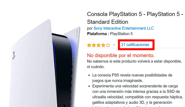 La PlayStation 5 ya tiene su propia página de producto en Amazon México, pero aún no se puede preordenar.