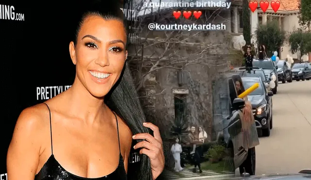 Kourtney Kardashian es sorprendida con desfile de autos por su cumpleaños número 41