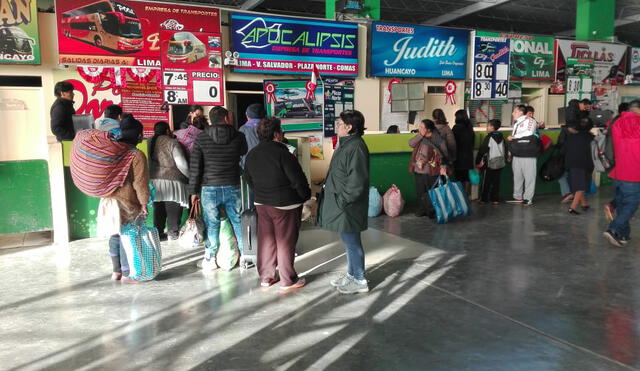 Precios de pasajes a Lima se incrementan hasta un 100% en terminal terrestre de Huancayo