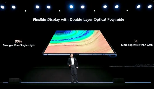 Su pantalla flexible desplegada mide 8", mientras que plegada se convierte en una principal de 6,6" y secundaria de 6,38".