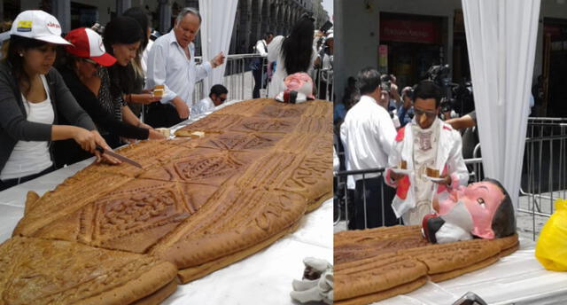 Con wawa gigante rinden homenaje al poeta Mariano Melgar en Arequipa 