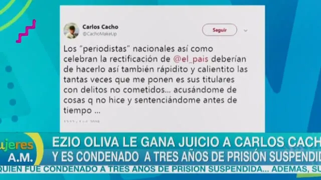 Carlos Cacho es condenado a tres años de prisión suspendida por exponer video íntimo de Ezio Oliva