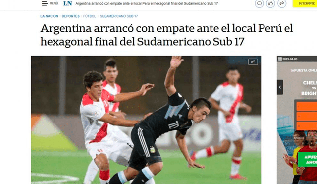 Sudamericano Sub 17: así reaccionaron medios argentinos tras empate frente a Perú [FOTOS]