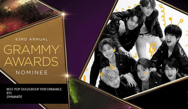 BTS, con siete años de carrera artística, obtiene su primera nominación en los Grammy. Foto: composición GRAMMY/BigHit